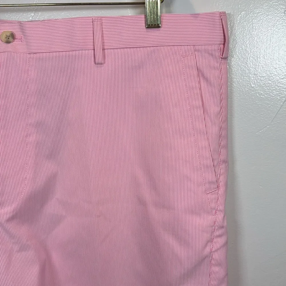 Peter Millar Crown Sport Shorts Pink White Stripe Size 40 Golf Outdoor Sports